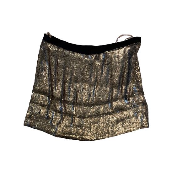 Theory Roxanne Spread Sequined Mini Skirt - Size 4 - Silver - Picture 1 of 5